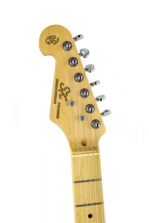 SX Ash Series ASH2M Left Handed Strat Style Electric Guitar in Natural Ash