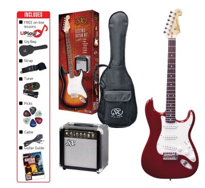 SX 3/4 Size Electric Guitar Kit in Candy Apple Red