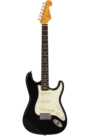 SX Vintage Style SC Electric Guitar in Black